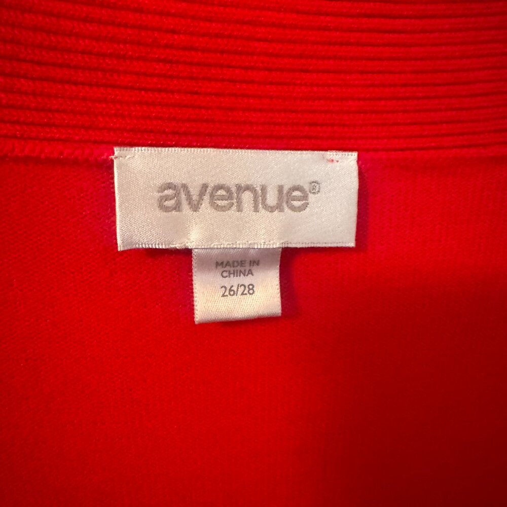 Avenue Plus Size Cardigan Sweater Red 26/28 - Picture 2 of 5